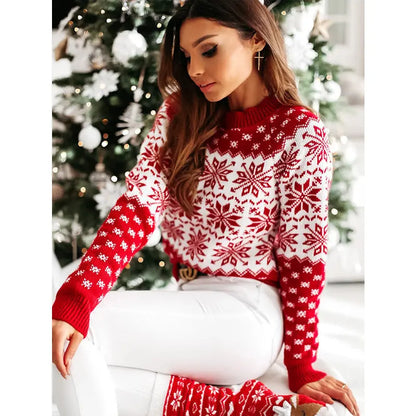 Christmas Elk Long Sleeve Knitted Sweater Vyntra shop