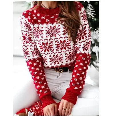 Christmas Elk Long Sleeve Knitted Sweater Vyntra shop