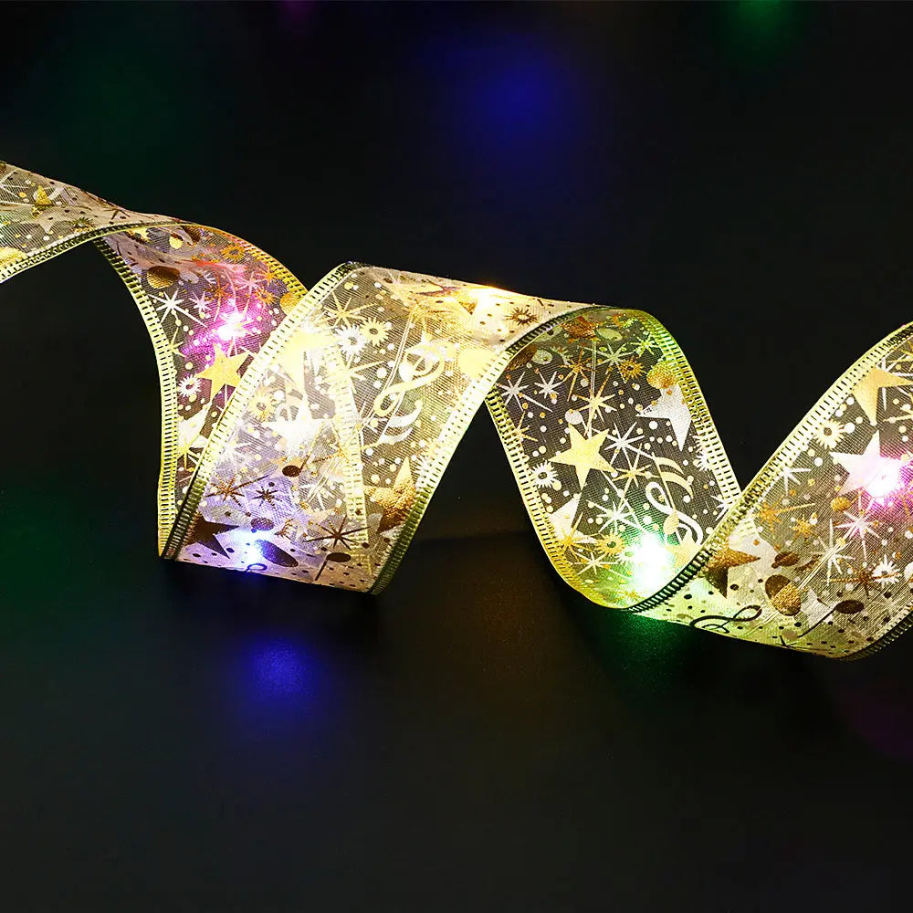 Christmas  Lights Ribbon Bow Tie Vyntra shop