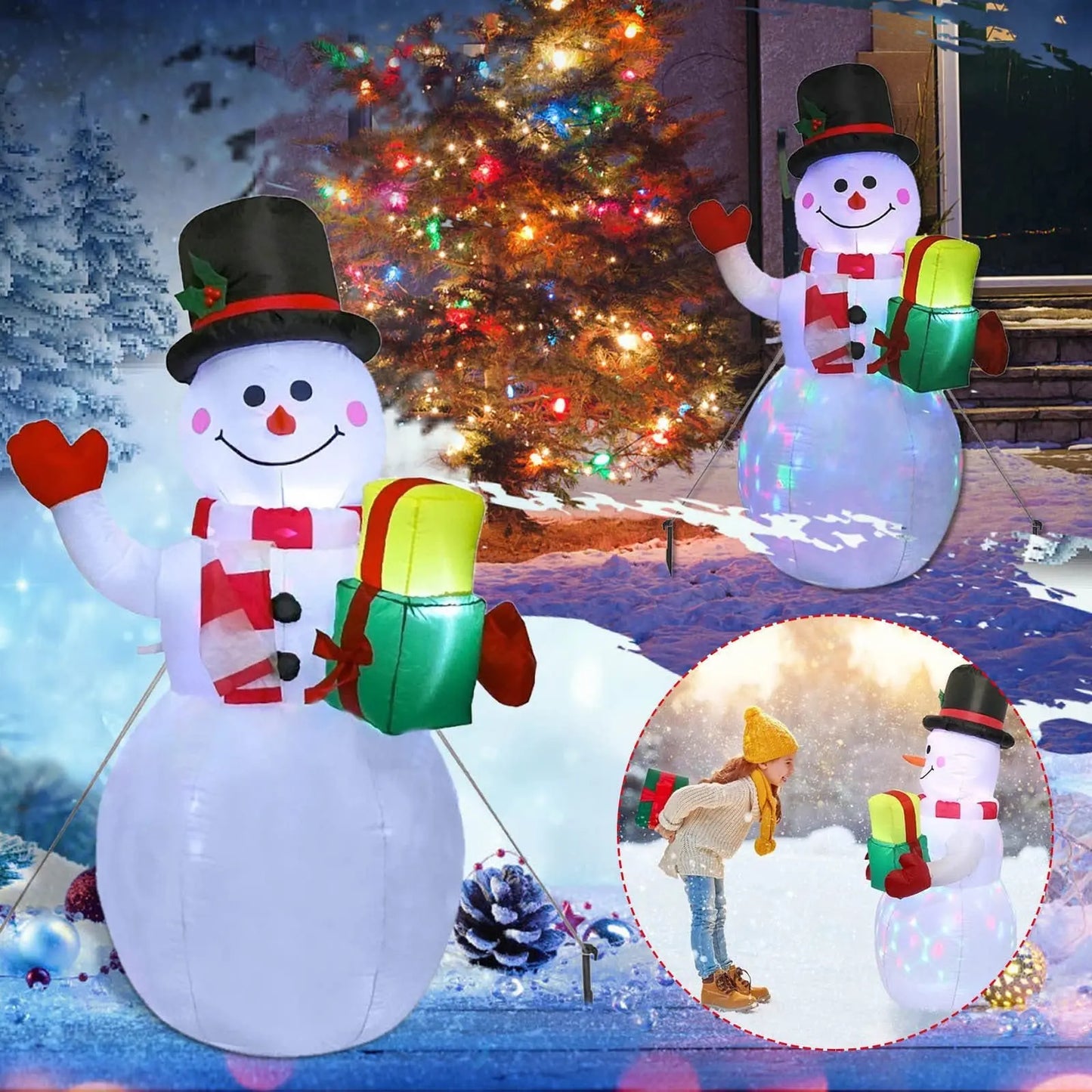 Christmas  Lights Tree Snowman Vyntra shop